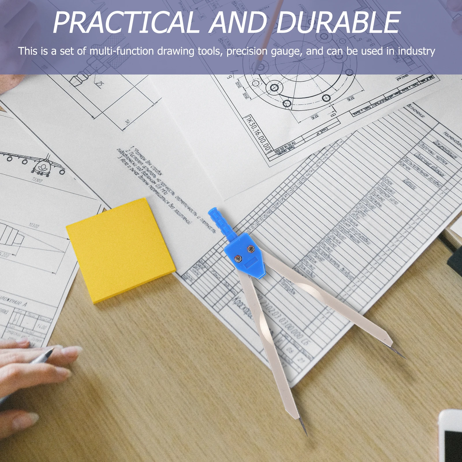 Metal Calipers Electrocardiogram Divider Nursing Tool Protective Case Strips Adjustable Length Screw Mount Circular