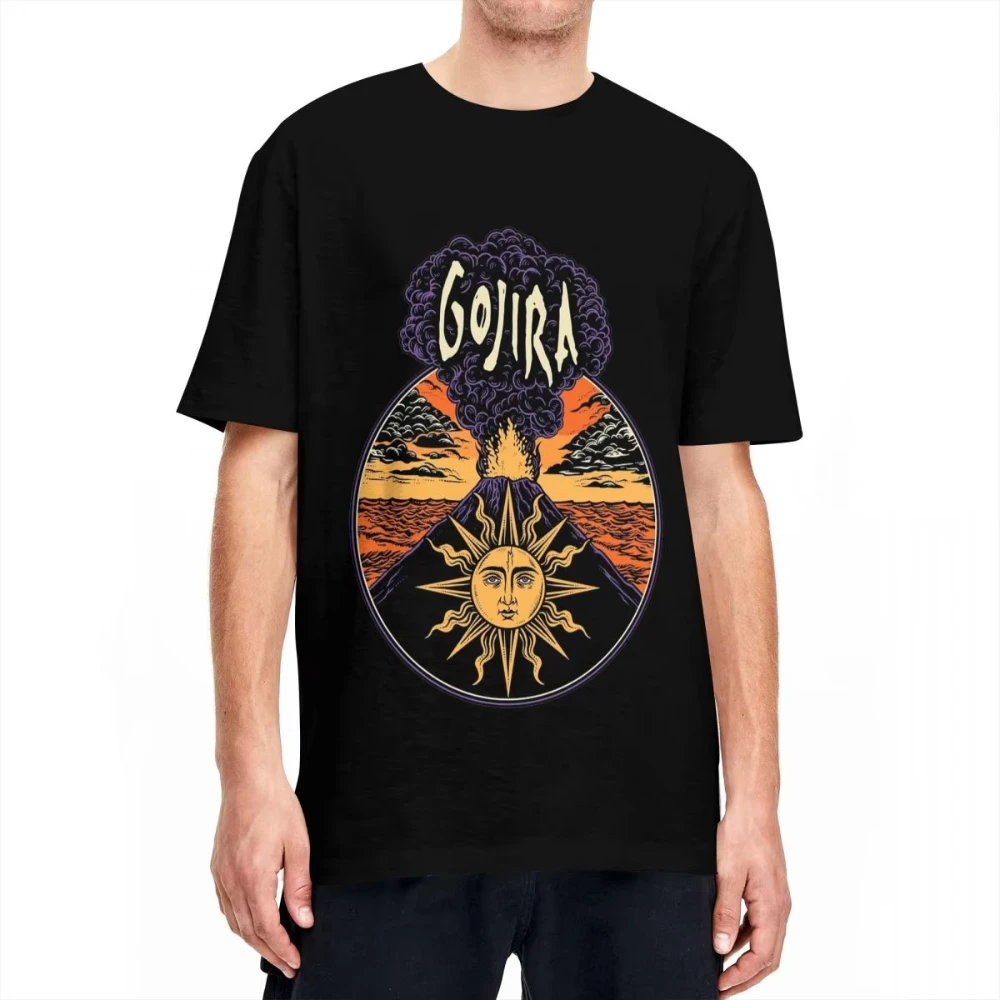 Men Women T-Shirts Gojiras Music Heavy Metal T-Shirts Hip Hop Humor Beach Tee Shirt Y2K Basic Custom Logo Cotton Tops Gift Idea