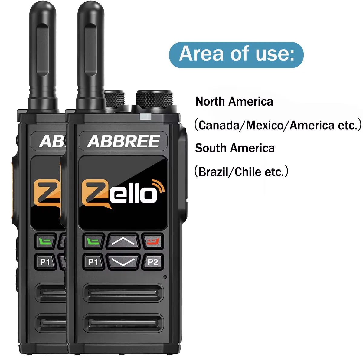 2PCS ABBREE GP-268 POC Netwerk Walkie Talkie Zello 5000mAh Bluetooth WIFI Onbeperkt Afstand 4G Sim-kaart Android Global Radio