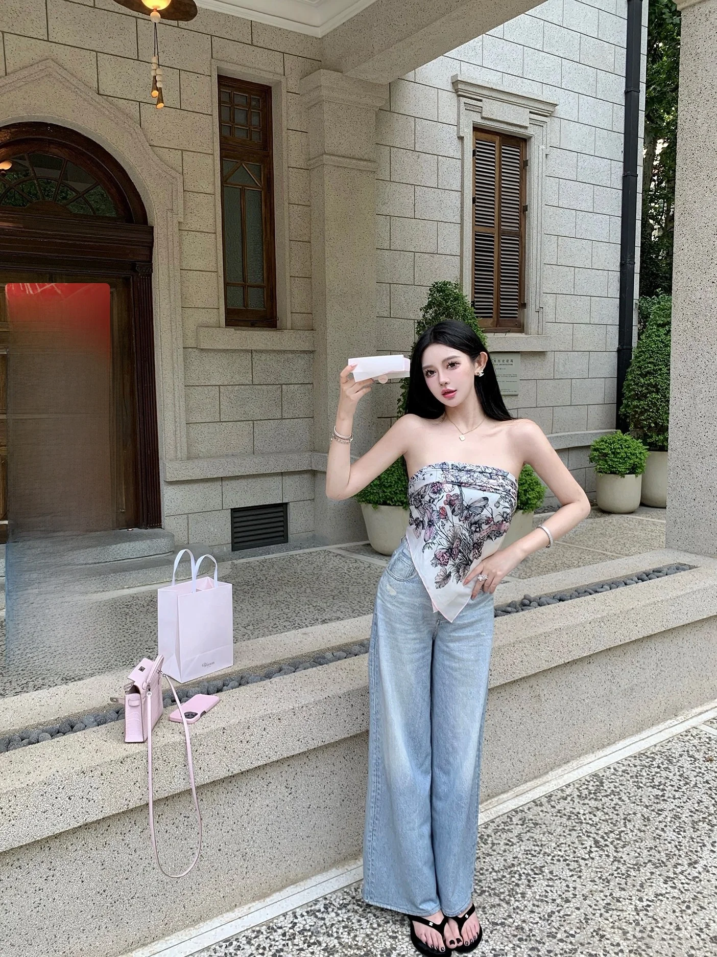 

Летние повседневные свободные джинсы из шелковистого денима с высокой талией, прямые брюки для женщин, длинные брюки с завышенной талией