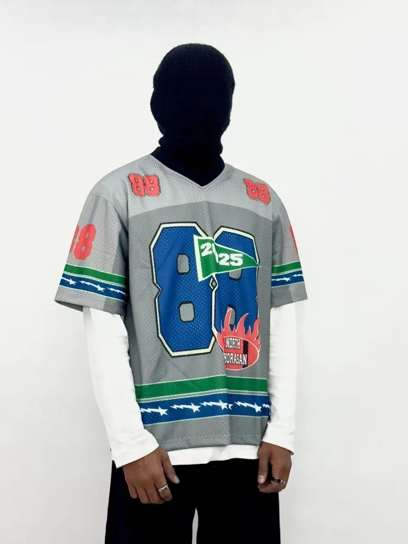 

Хип-хоп Harajuku Y2K Европейская и американская модная мужская футболка с короткими рукавами большого размера с буквенно-цифровым принтом в стиле ретро, универсальная свободная футболка