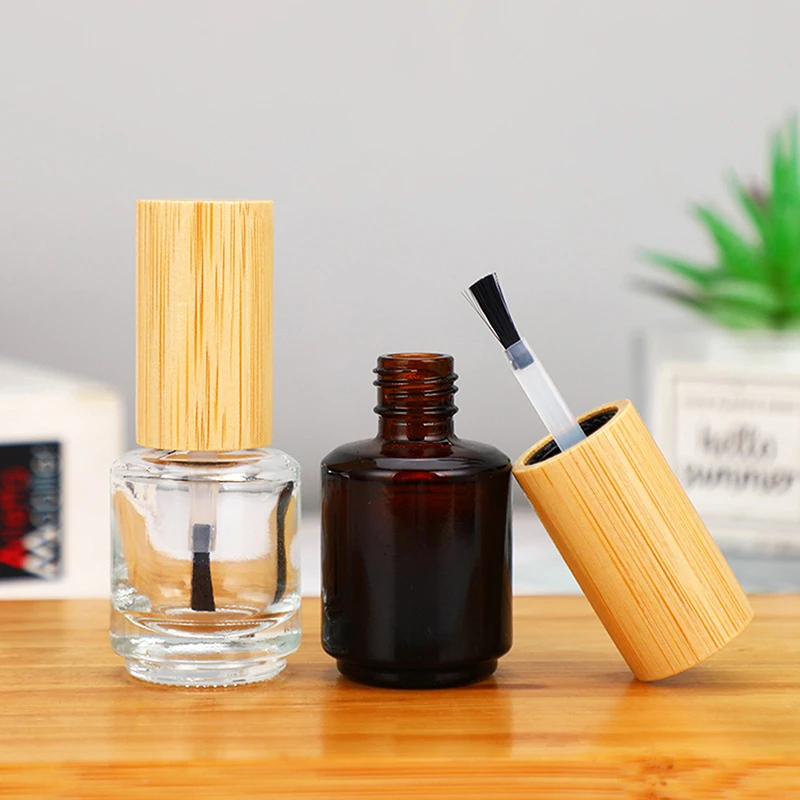 Bouteille de Verhéritage à Ongles AfricNail en Verre Anti-lumière, avec Brosse à Couvercle, Cosmétique, Nombreuses Bouteilles Portables avec Brosse, 15ml