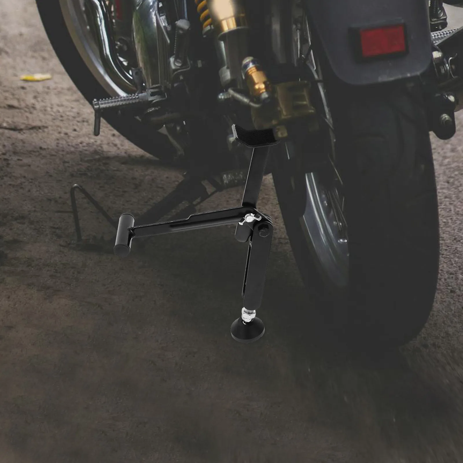 Motorrad-Radliftständer, schwarz, faltbar, tragbar, hintere Vorderradunterstützung für einfache Wartung, Reifenwechsel