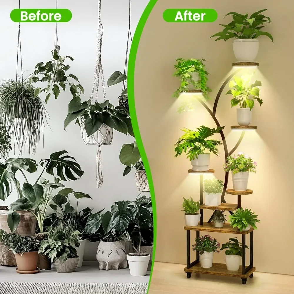 8-Tier Indoor Plant Shelf for Multiple Plants, 60.8