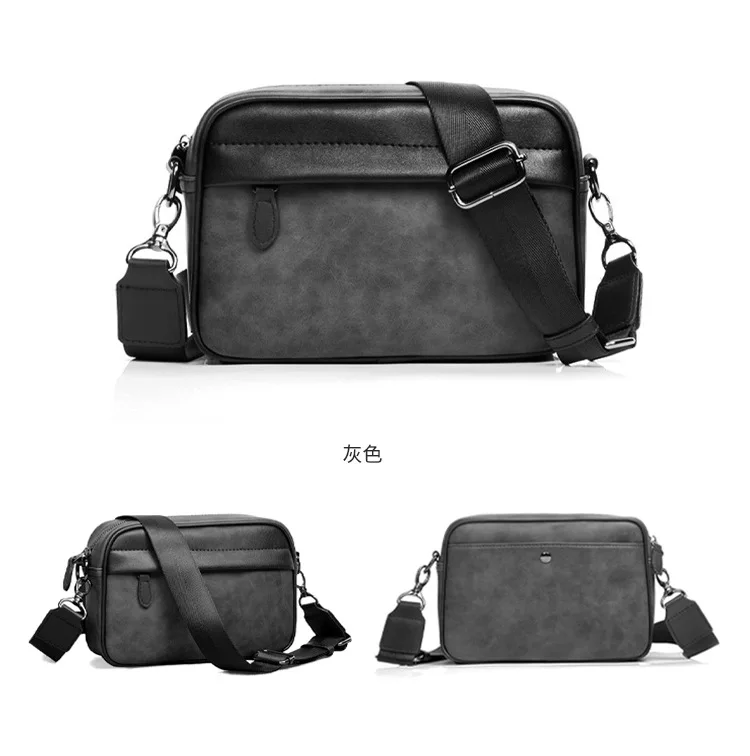 محفظة كتف كاجوال للرجال ، حقيبة كروس بودي ، حزام عريض ، صغير ، مربع ، مصمم منقوش ، حقائب حبال للذكور ، نمط كلاسيكي