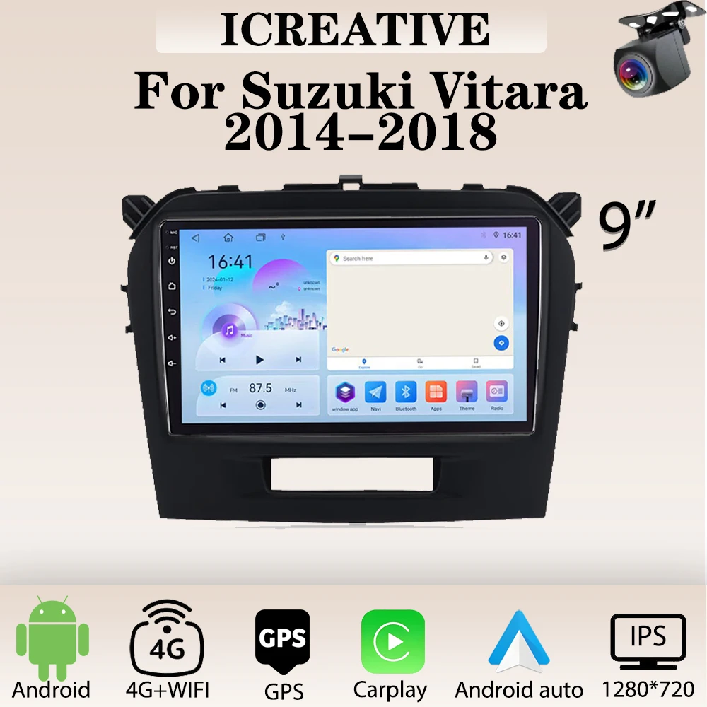 

Car Radio Android for Suzuki Vitara 2014 - 2018 Carplay Multimedia Player 2din Stereo Autoaudio Head Unit 9 Inch Navigation GPS