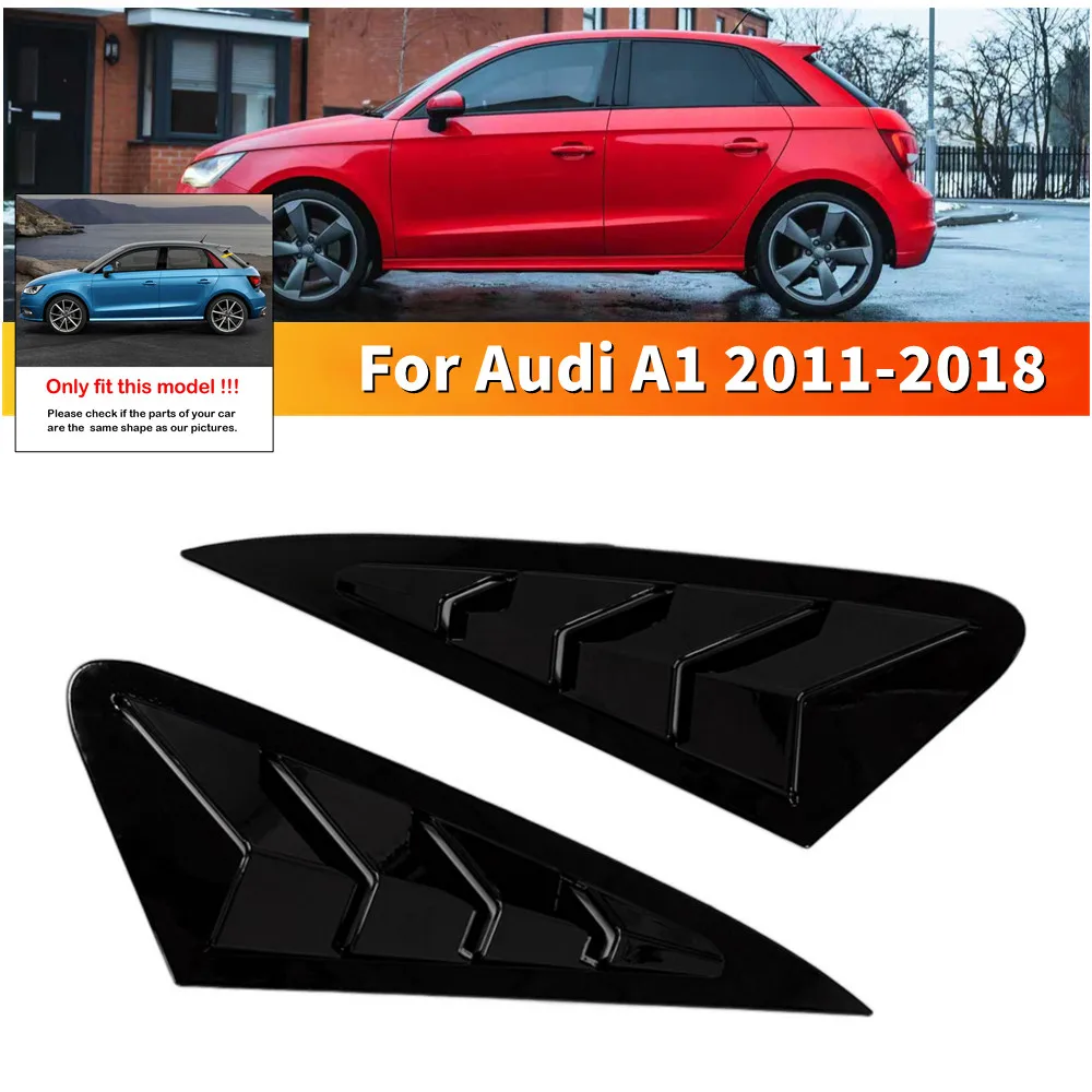 

2PCS For Audi A1 2011-2018 Car Rear Window Quarter Louver Cover Side Vent Shutter Trim Scoop ABS Accessories