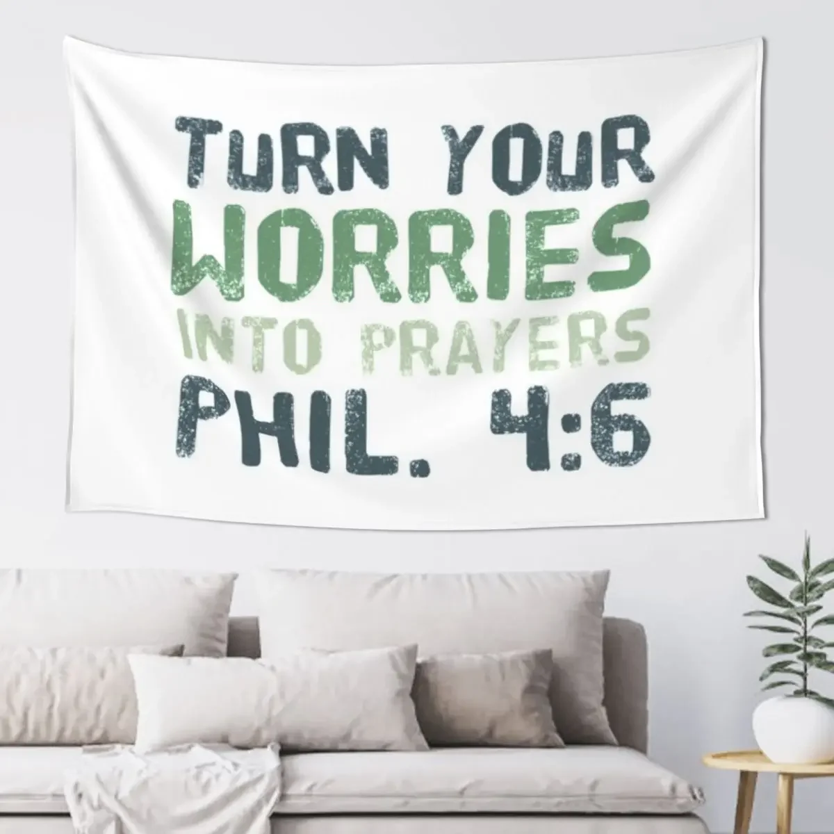 christian quote, turn your worries into prayers (Philippians 4: 6) Tapestry Home Decoration Wall Decoration Tapestry