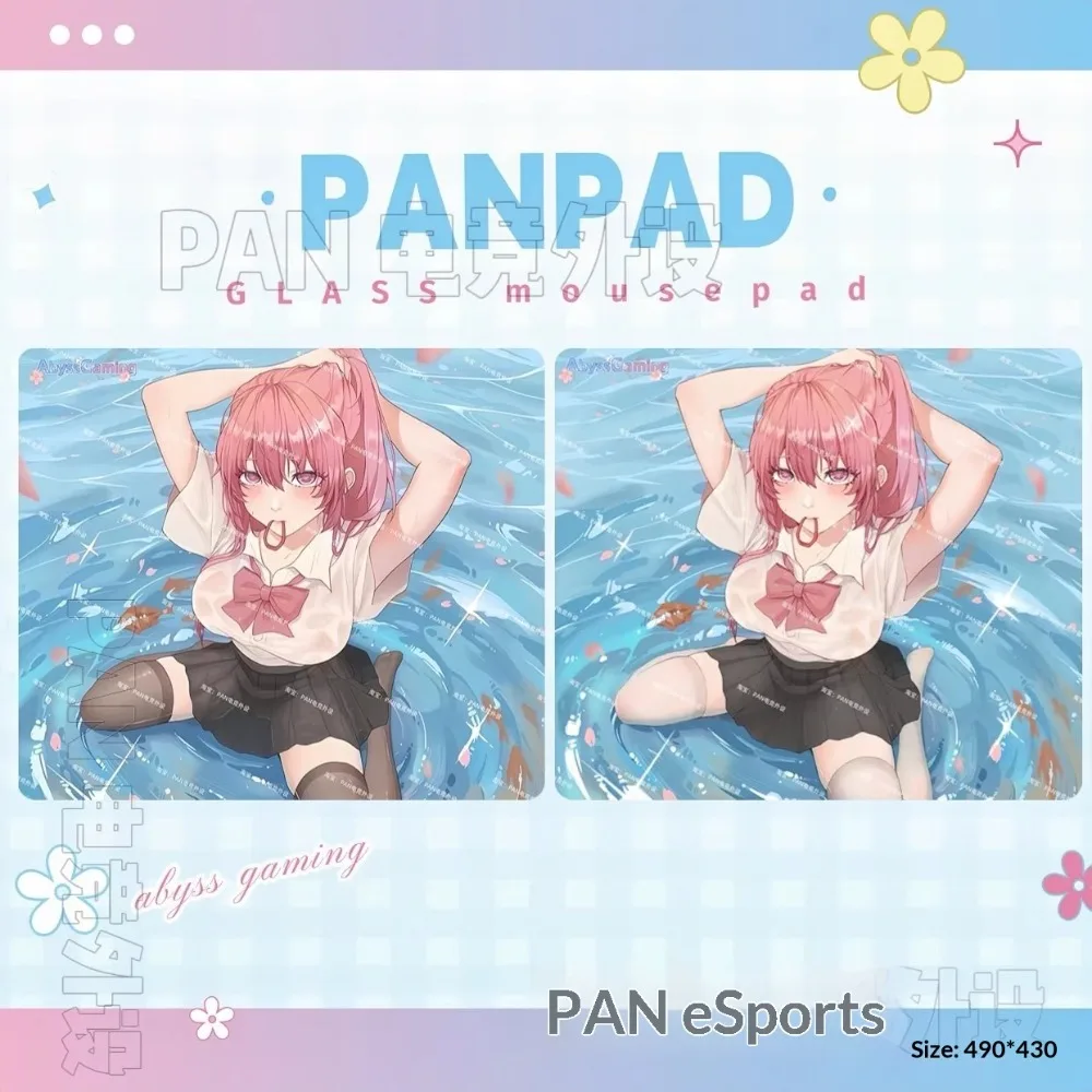 PAN Esports Abyssgaming Aqua FPS Glass Mousepad Smooth Speed Mouse Pad Covering Primer For APEX Valorant Pc Accessories Gifts