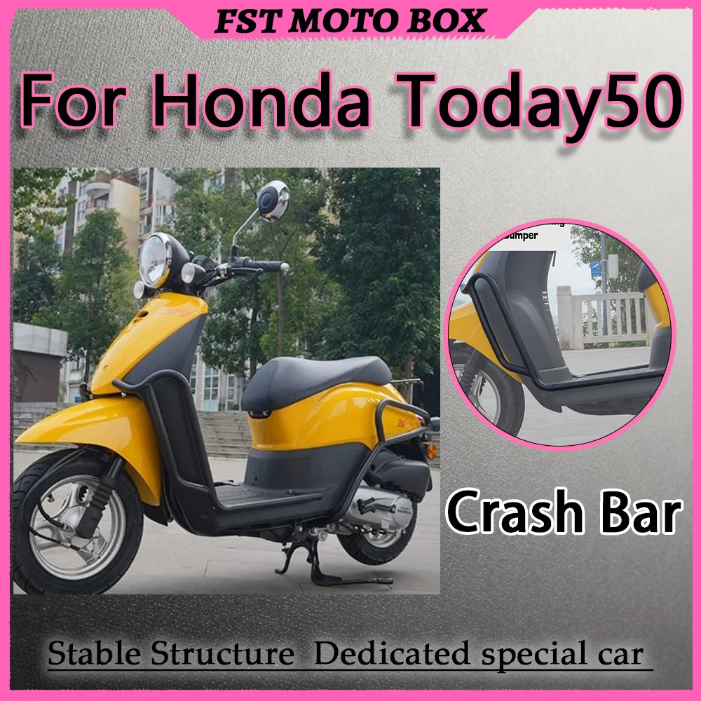 For Honda Today50 Modified Accessory Kit with Front Rear Crash Bars And Exhaust Guard - Securely Built Anti-Vibration Crash