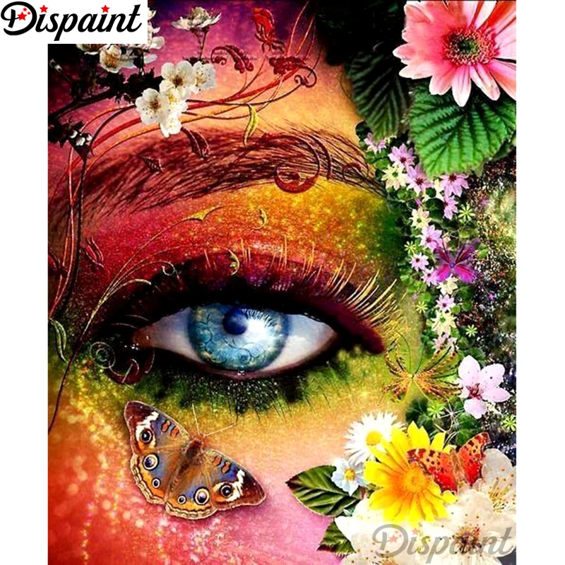 

Dispaint Full Square/Round Drill 5D DIY Diamond Painting "Eye flower" Embroidery Cross Stitch 3D Home Decor A10736