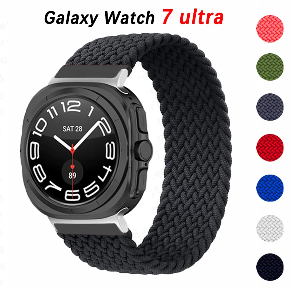 Bracelet en nylon tressé Solo Loop pour Samsung Galaxy Watch, 7 Ultra, 7 FE, 47mm, 44mm, 40mm