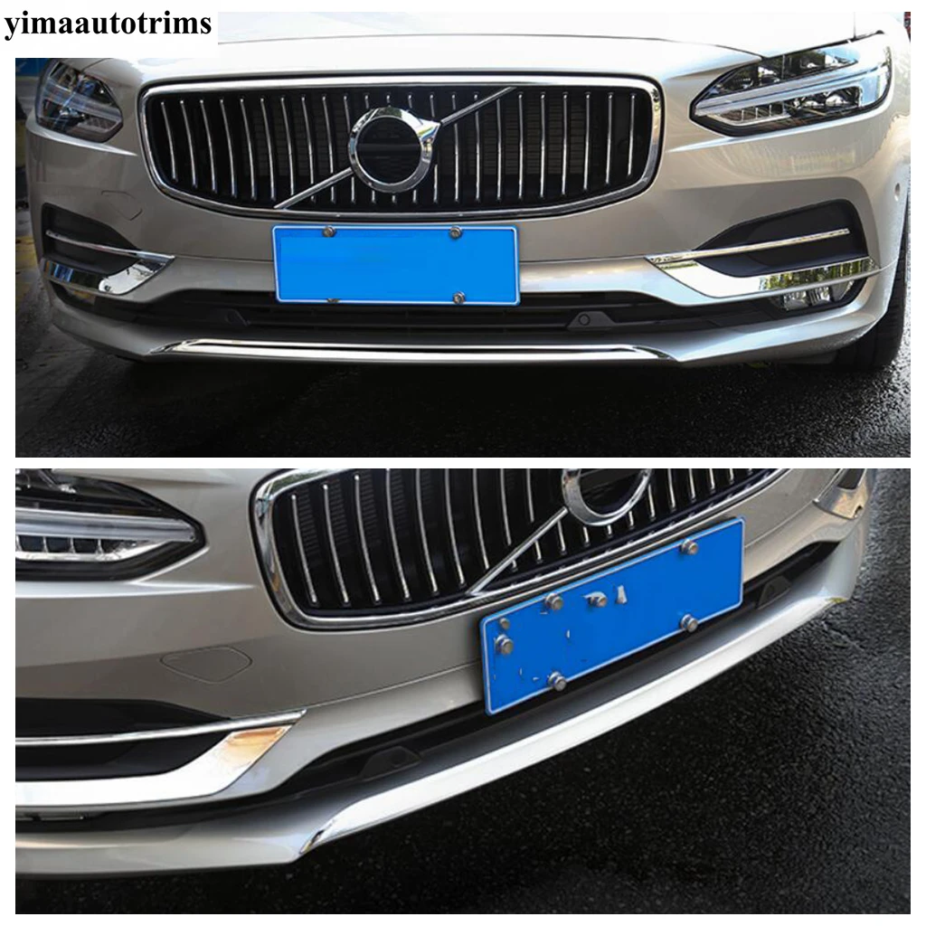 

Front Bumper Corner Strip Protection Decoration Cover Trim For VOLVO S90 2017 2018 2019 Stainless Steel Exterior Accessories