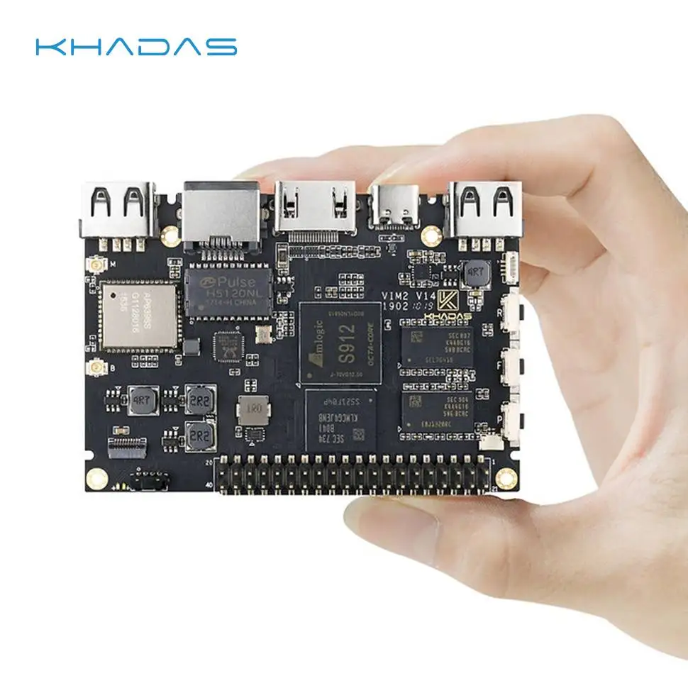 Khadas VIM2 64GB EMMC 3GB DDR4 Amlogic AP6398S Single Board Computer support WOL/1000M LAN/TF Card/USB 2.0, Muilt-OS Works
