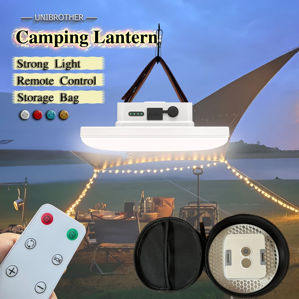 lanterna de acampamento led recarregavel com ima forte luz zoom lanternas portateis luzes de tenda bolsa controle remoto 13500mah 01