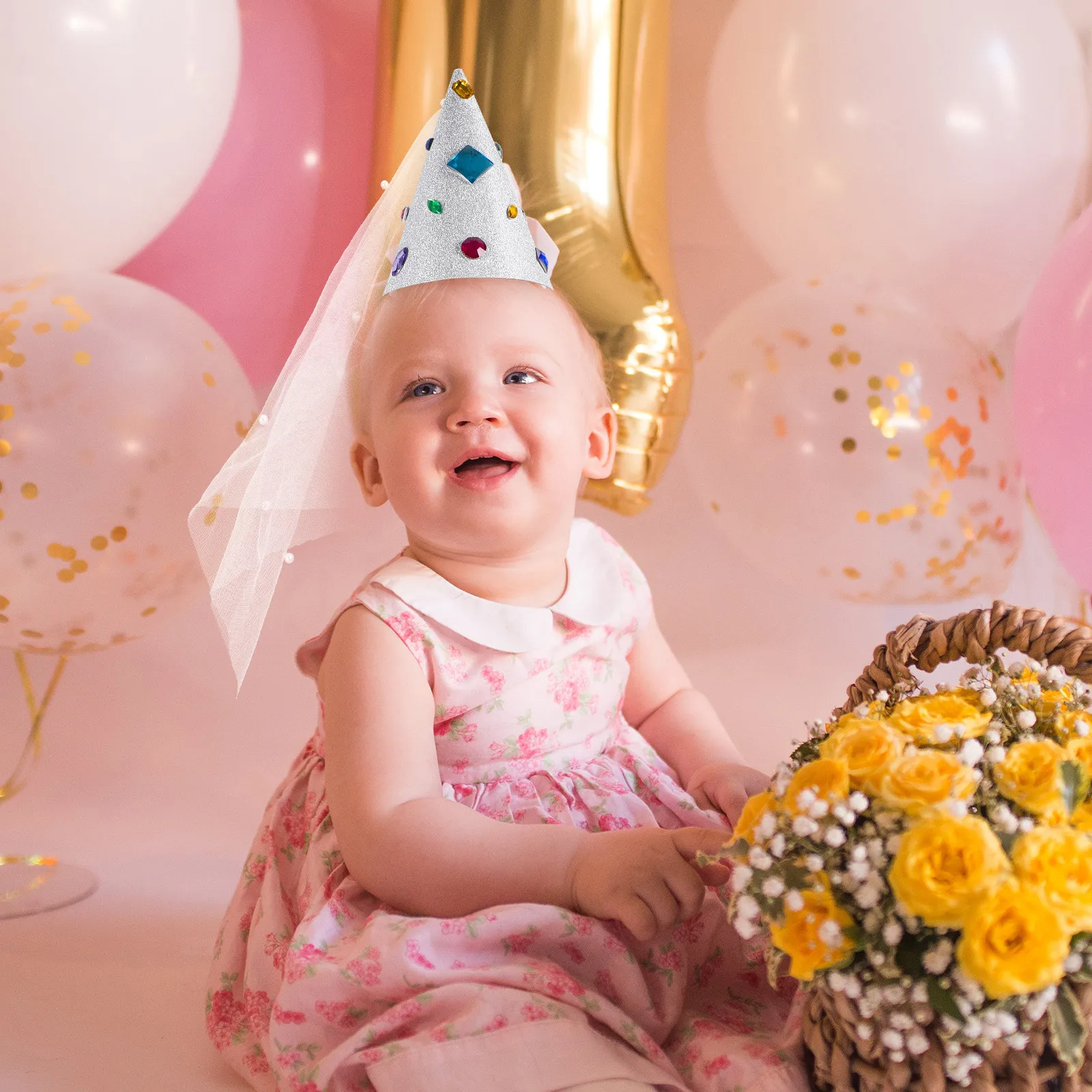 

Birthday Hat for Children Lightweight Breathable Mesh Paper Party Hat Kids Birthday Party Hats Decorative Headwear Photo Props