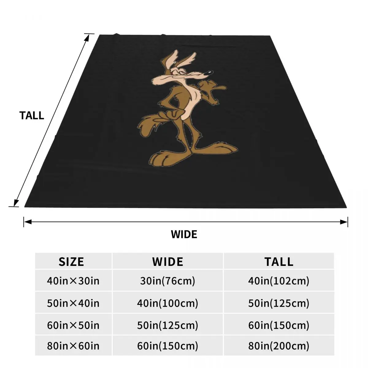 Roadrunner ذئب بطانية لينة الدافئة الفانيلا رمي بطانية المفرش للسرير غرفة المعيشة نزهة السفر أريكة المنزل #6