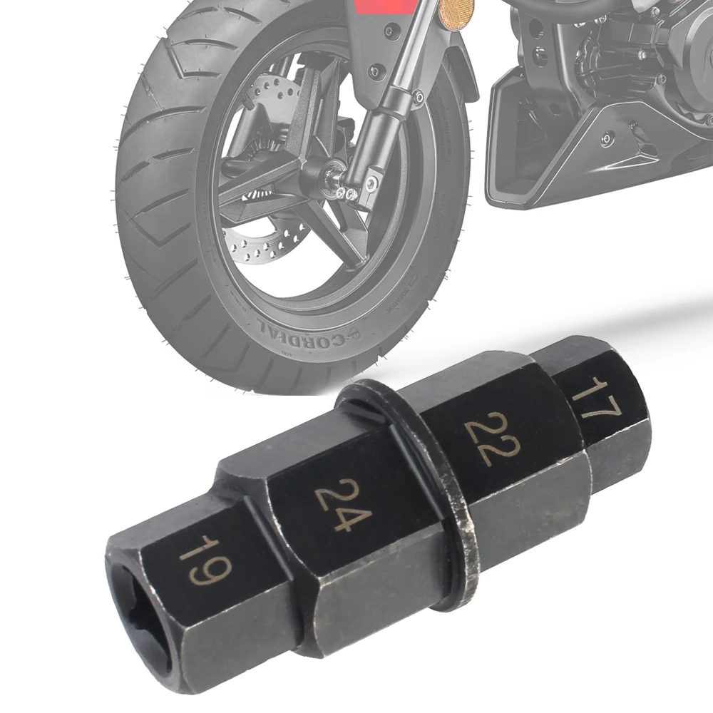 

17 19, 22, 24 мм, прочный 3/8-дюймовый многоцелевой инструмент для мотоциклов с шестигранной осью, профессиональный антикоррозийный универсальный инструмент 4-в-1