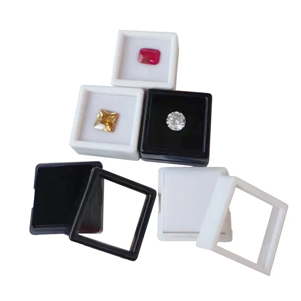 10Pcs Diamond Jewelry Organizer Gems Packaging Box DIY Disamond Ring Jewllery Storage Case 3CM Gemstone Zirconia Gift Box