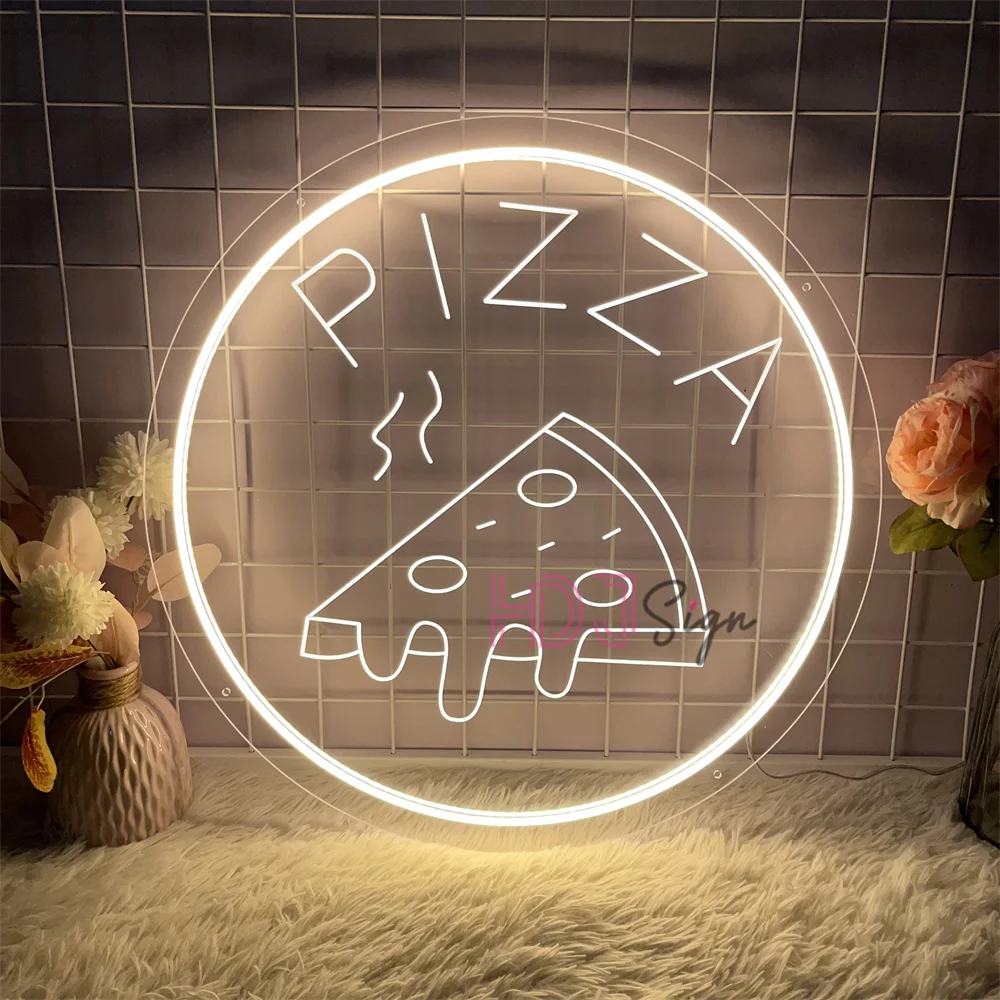 Pizza Neon Led Sign 3D Carved Bedroom Home Party Bar Decor Restaurant LED Neon Lights Pizza Neon Signs Coffee Cafe Decoration