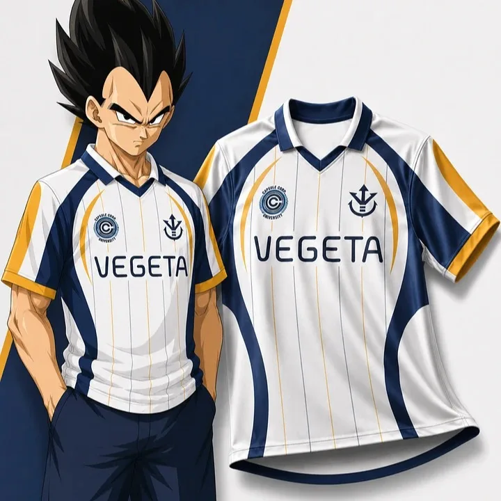 Dragon Ball Z Goku Saiyan FC Fußballtrikot für Herren, orange-blau, Anime, kurzärmeliges Fußballshirt, Cosplay-Sportoberteil. – Detail 5