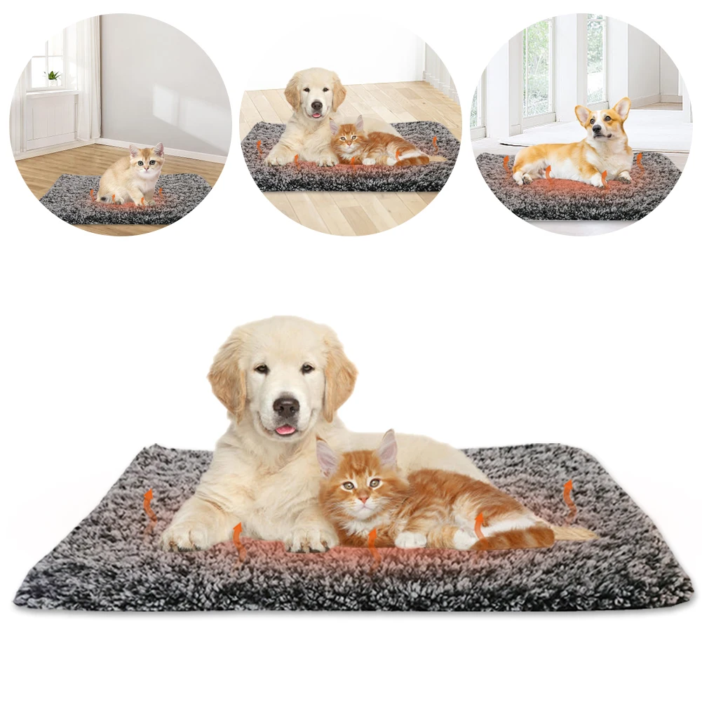 Self-Warming Cat Bed Pad Self-Heating Thermal Cat Dog Bed Mat Pet Warming Pad Soft Thickened Blanket Pad for Indoor Outdoor Pets