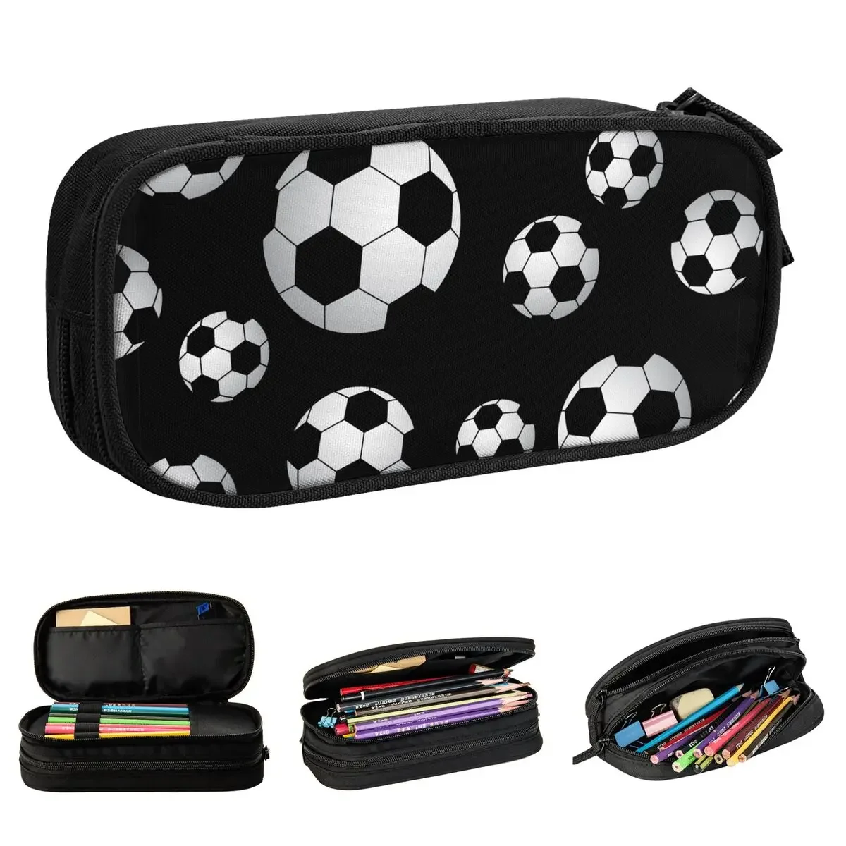 

Soccer Pattern Pencil Cases Football Balls Sports Pen Holder Bag Girl Boy Large Storage Students School Gifts Pencil Pouch