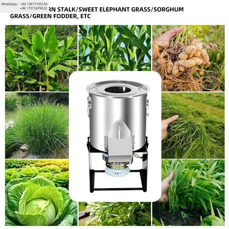 Stainless Steel Food Chopper Processor High-Power Grass Crusher Vegetable Shredder Farm Feed Machine
