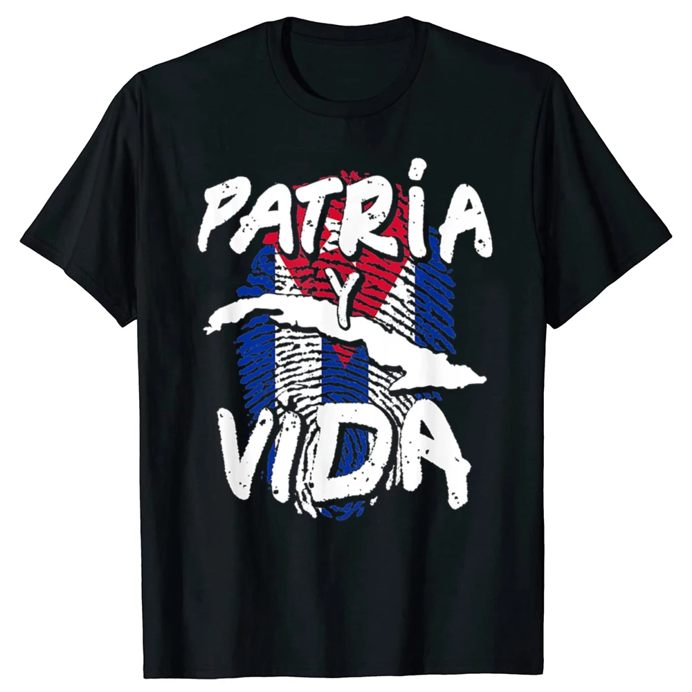 مضحك كوبا العلم الكوبي الجرافيك تي شيرت الرجال النساء موضة عادية التي شيرت 100% القطن فضفاض المتضخم تي شيرت #1