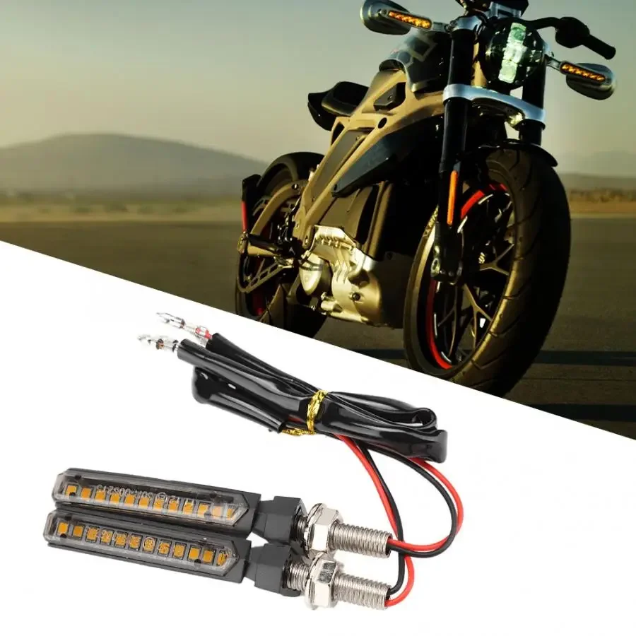 4pcs 12V Universal Motorcycle Flowing Water 12LED Turn Signal Light Indicator Flashing Lamp