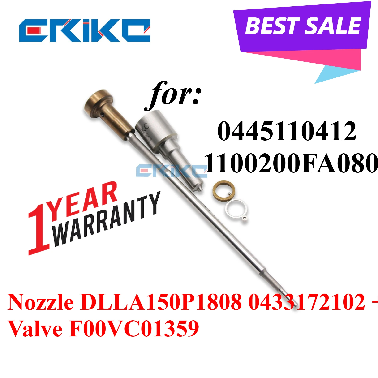 0445110343 Комплекты для капитального ремонта форсунок Сопло DLLA150P1808 0433172102 Запасные части Клапан F00VC01359 для 0445110412 1100200FA080