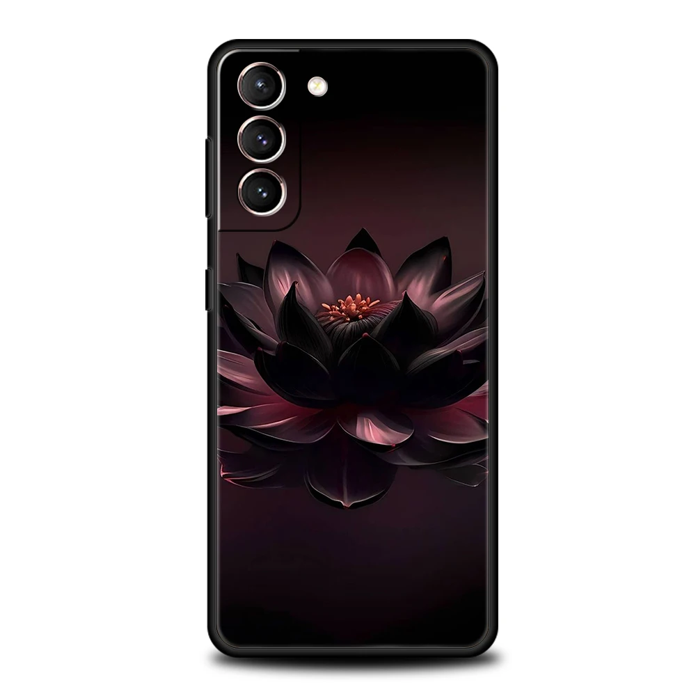 삼성 갤럭시 S25 S24 S23 S22 S20 S21 FE 울트라 S10 S10E S9 플러스 5G 소프트 TPU Fundas 커버 Capas 가방에 대한 연꽃 전화 케이스