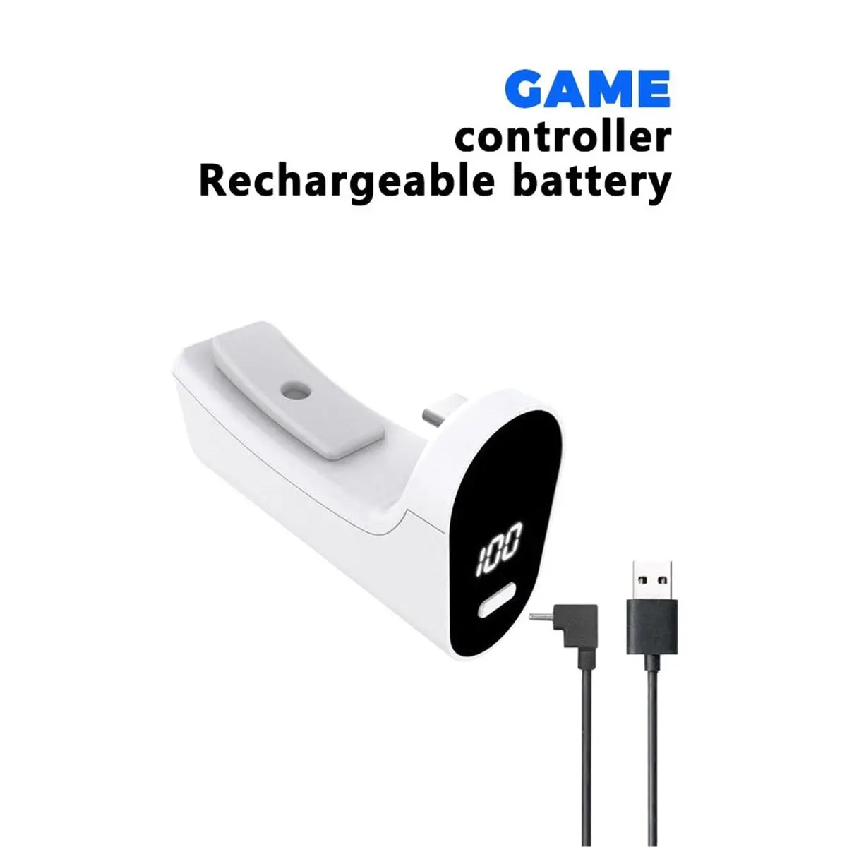 For Gaming Controller Charging Battery 2000mAh USB Type C Battery LED Display Charge Kit Gaming Accessories