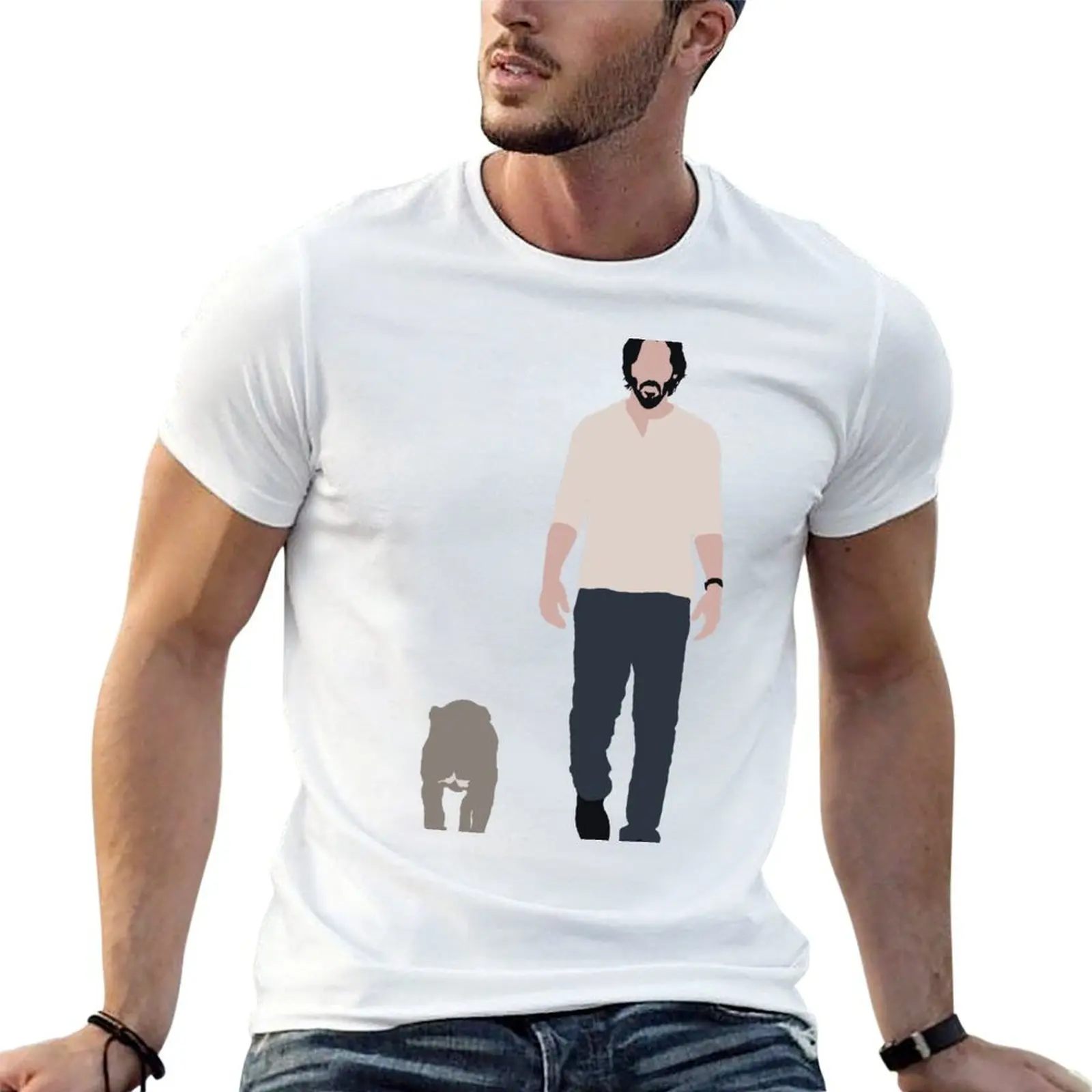 

John Wick and his dog T-Shirt man tshirt cotton t shirts man 100% T-Shirt