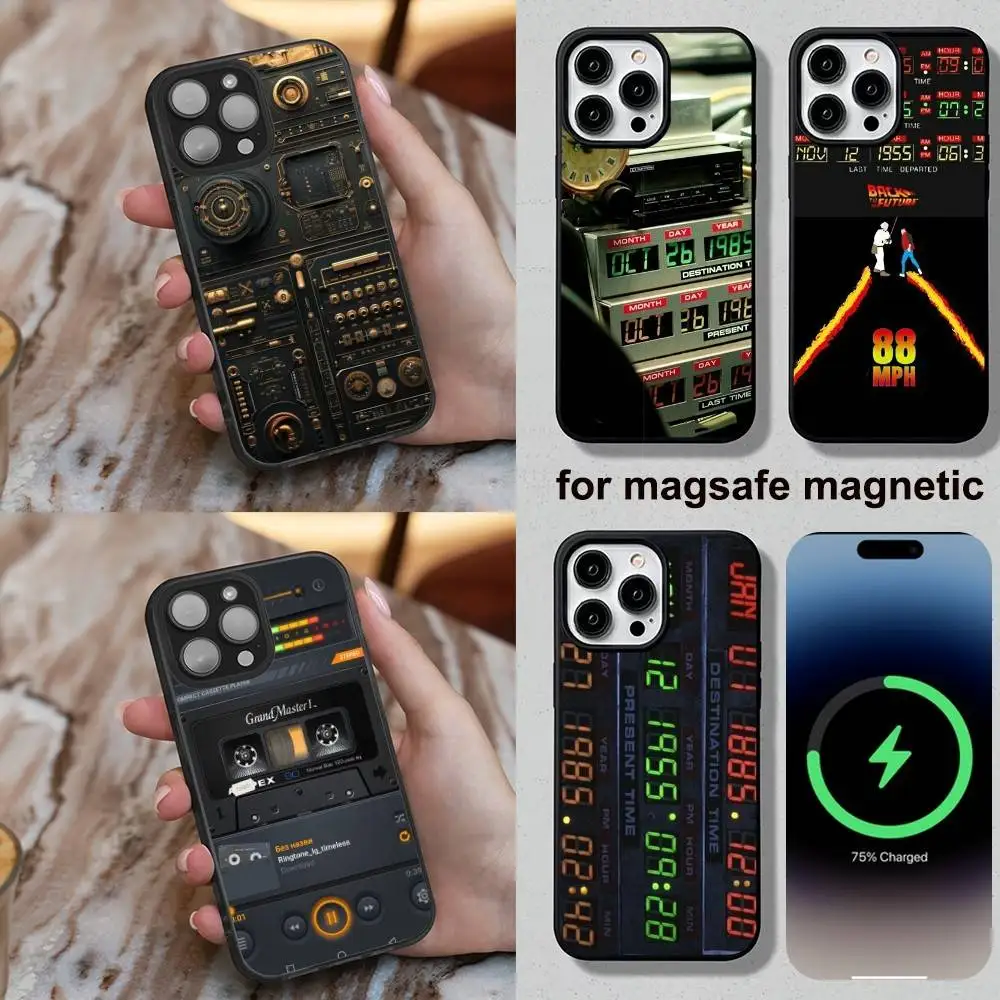 

Back To The Future Time Machine Phone Case For iPhone 16,15,14,13,12,11,Plus,Pro,Max,Mini Soft Magesafe Magnetic Wireless Charge