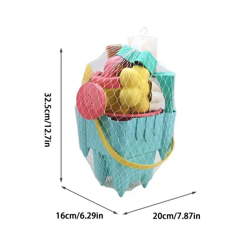 Crianças praia areia brinquedo conjunto 10x/set engraçado interativo praia playset areia castelo brinquedos balde rega pode para meninos meninas crianças ao ar livre