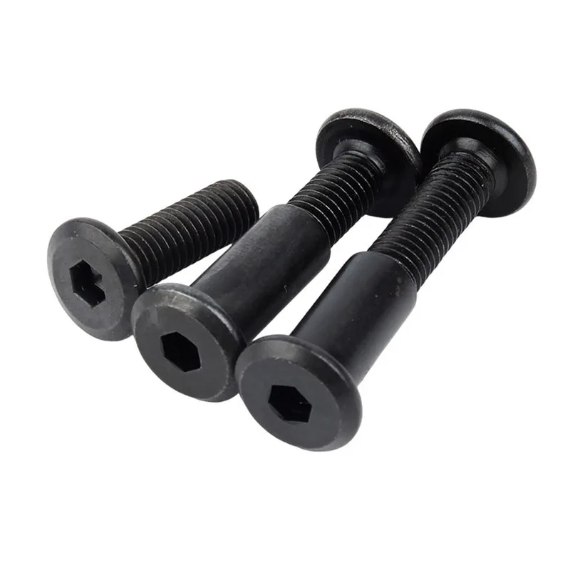 10~50set M6 M8 Black Carbon Steel Large Flat Hex Furniture Screw Bolt With Nut Rivet Connector Insert Joint Sleeve Nuts