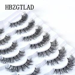 4/7 Pairs 3D Mink Lashes Natural Long Full Strip Lashes Transparent terrier Short Mink EyeLashes Style False Eyelashes in Bulk