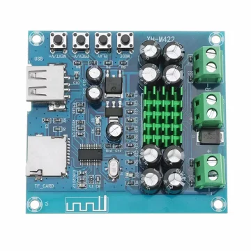 XH-M422  TPA3116D2 Amplifiers Board Integrated U disk TF Player Amp Boards Dual Channels 50W*2 DC12V-24V