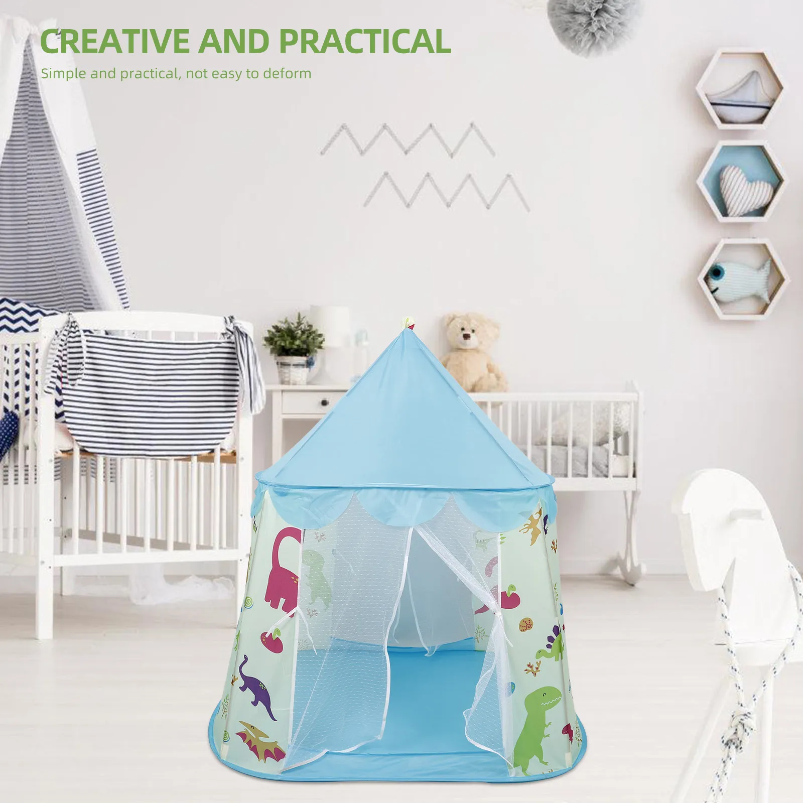 

Children Castle Play Tent Foldable Indoor Kids Ball Pool Game House Snow Pattern Lightweight Easy Storage Playhouse Fun Tent