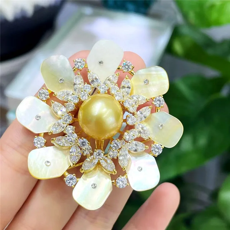 

Luxury Pearl zircon Brooch Fashion Gorgeous Corsage Classic Banquet Accessories For Women 080322