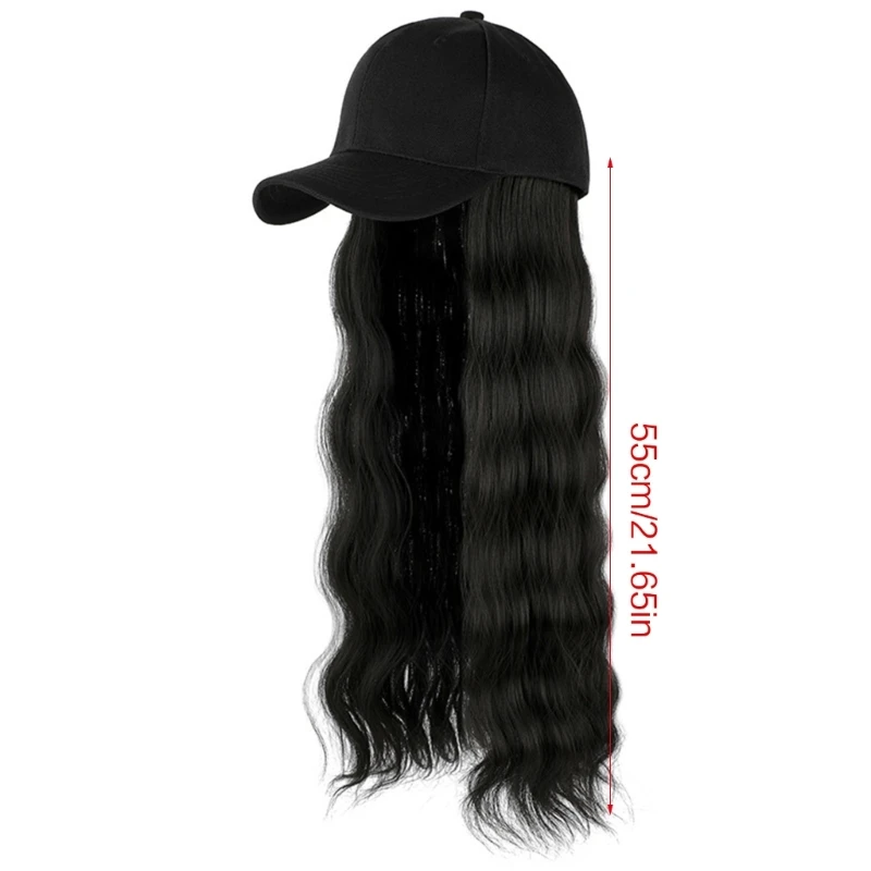 Long Wavy  Curly  Baseball Cap With Hair Extension Baseball Cap Hair