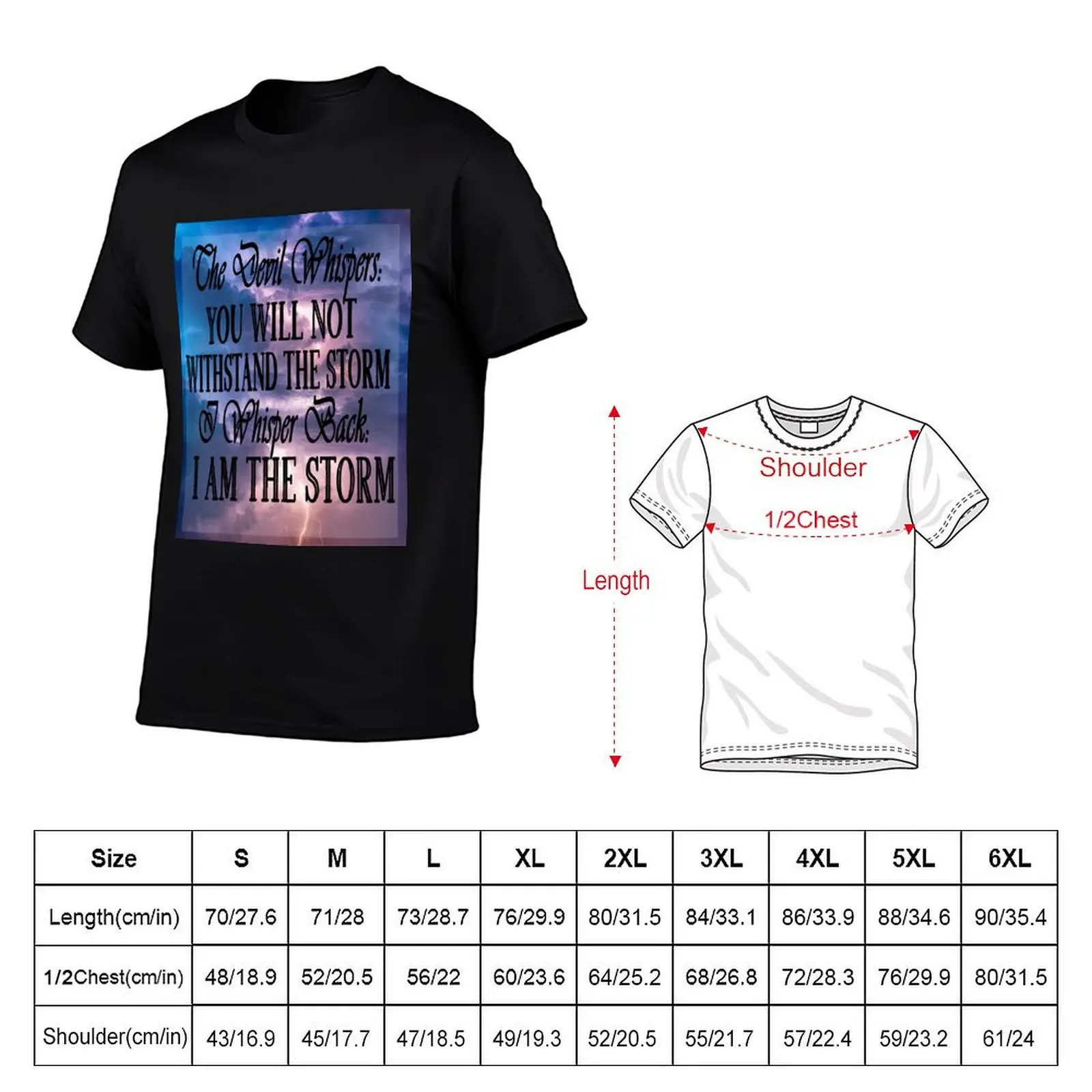 Motivational I Am The Storm Thunderstorm Photo T-Shirt Fashion Print Casual Short Sleeve