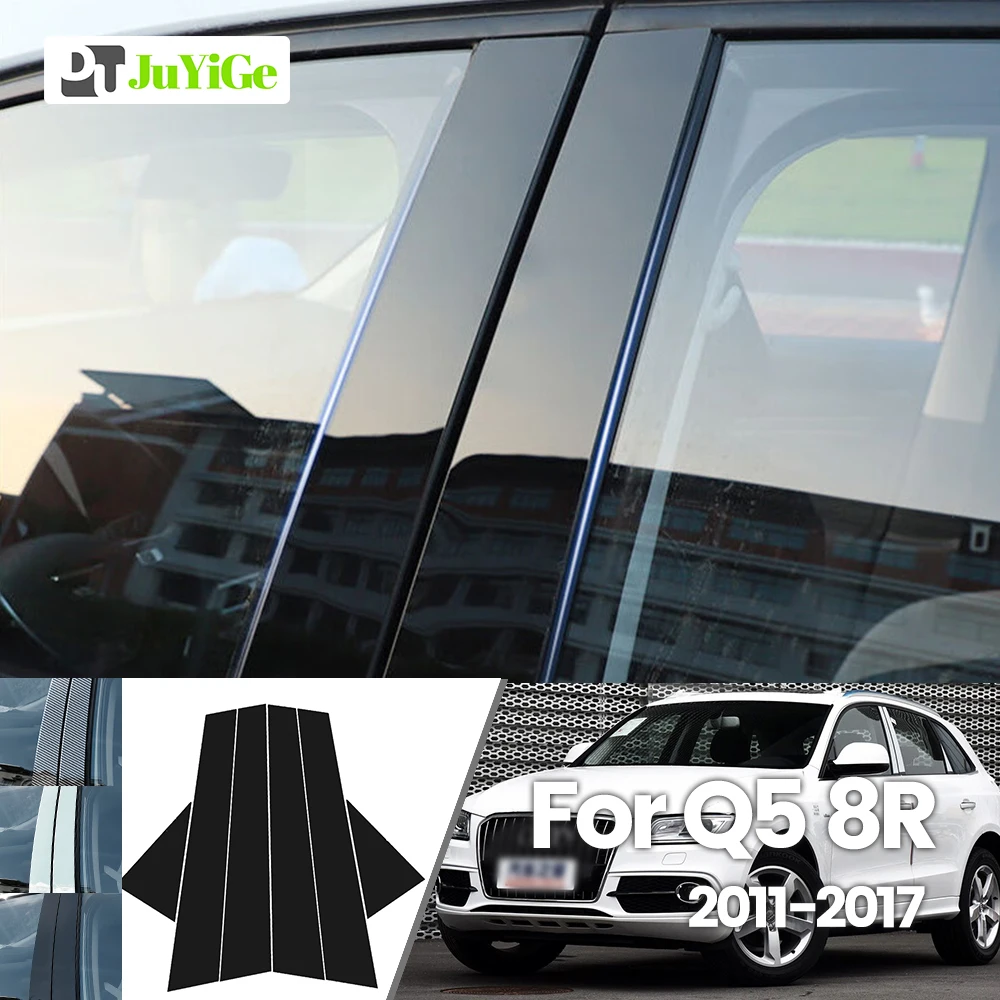 

For Audi Q5 8R 2011-2017 2012 2013 2014 2015 2016 Bright Black Carbon Fibre Window Door B C Sticker