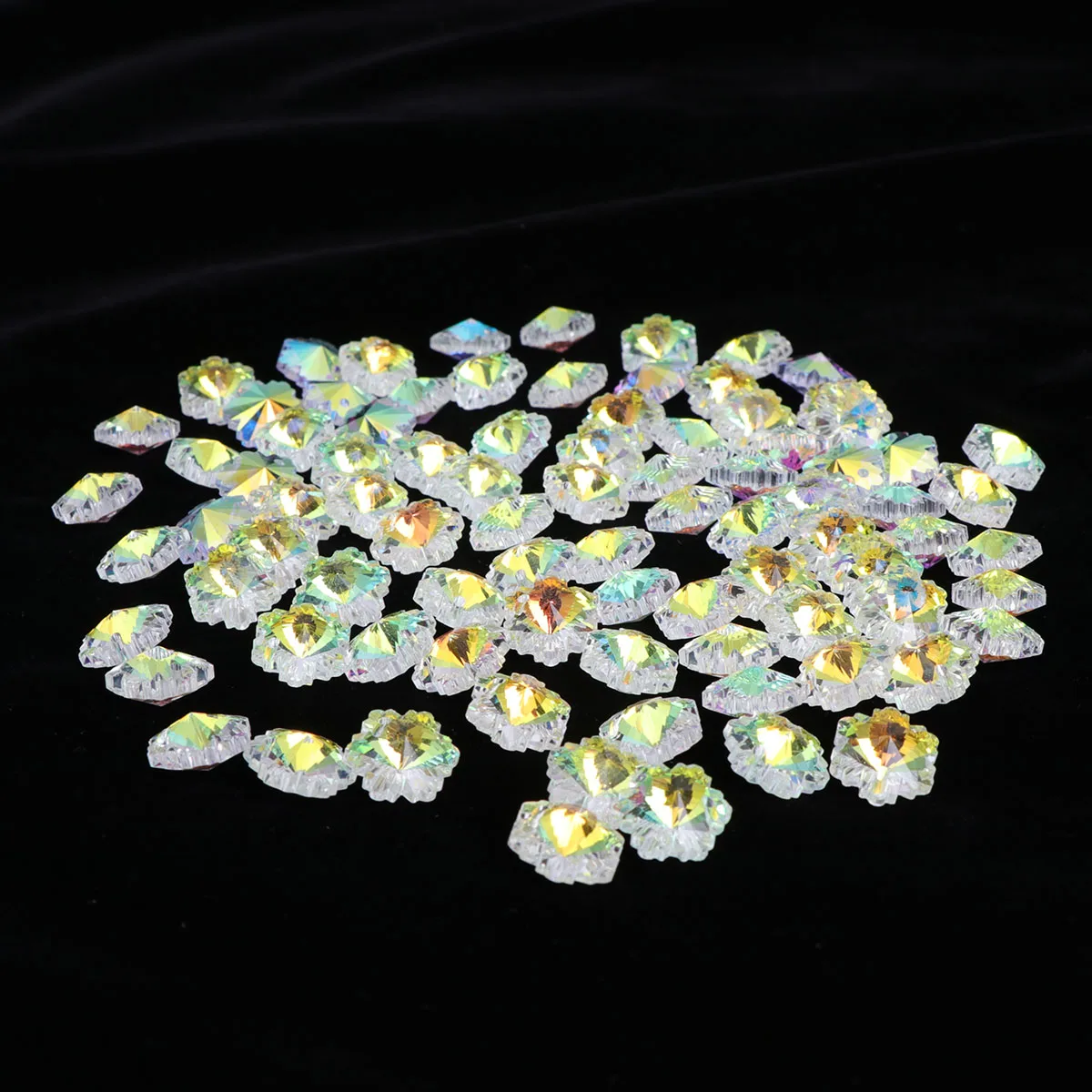 

100pcs Stained Glass Diamond Jewelry Pendants DIY Charms Necklace Bracelet Earrings Keychain Decorative Accessories Fashion