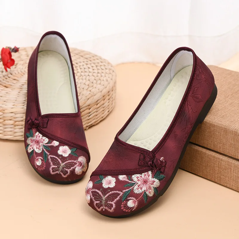 

Новые женские тканевые туфли в китайском стиле с вышивкой, мягкой подошвой и дышащим верхом, в этническом стиле.