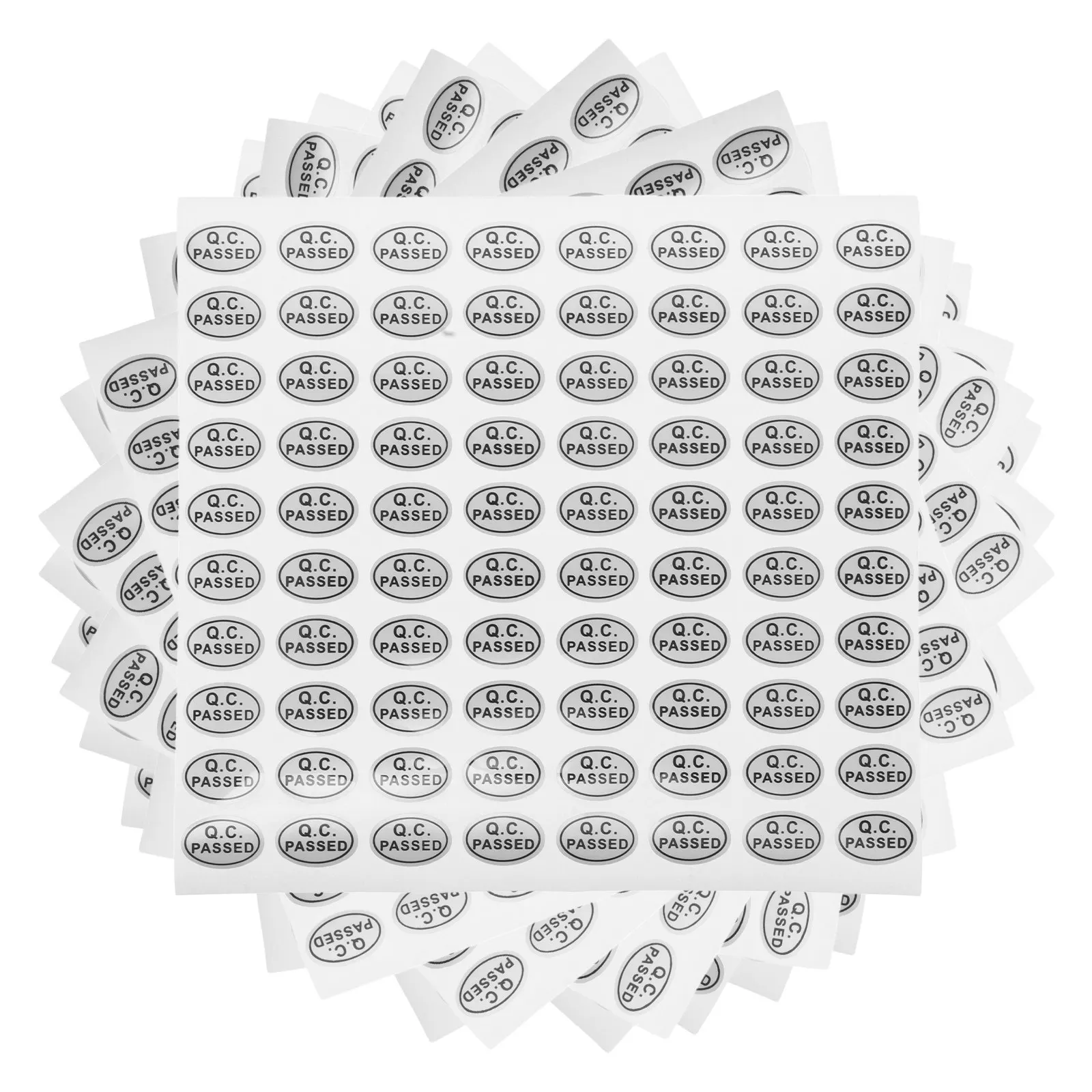 

20 Sheets Qc Pass Stickers Tamper Proof White Adhesive Labels with Grid Break Pattern for Electronics Documents Sealing Safety