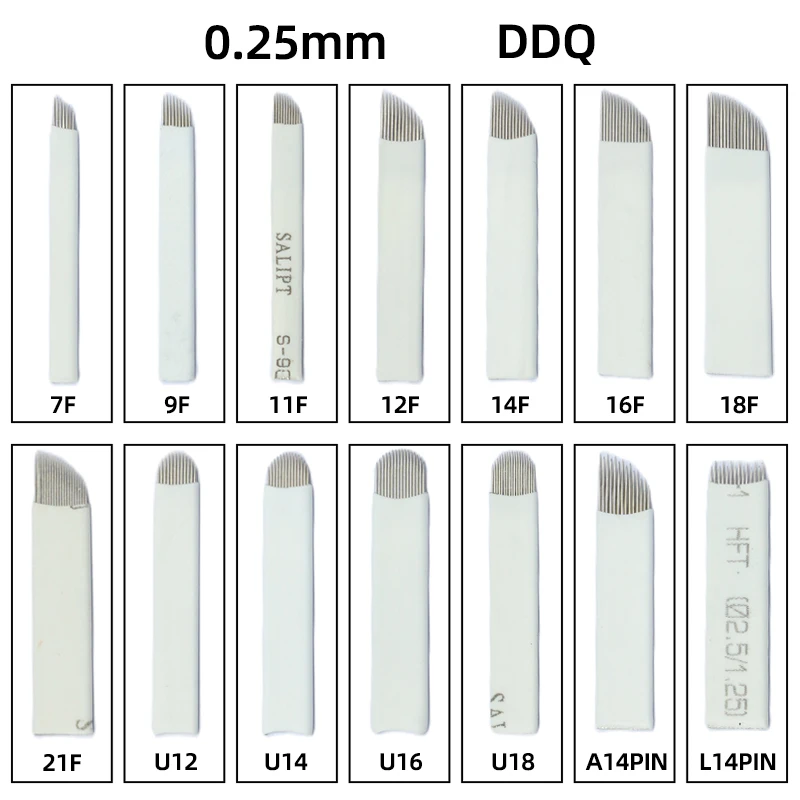 Иглы для татуировки ddq0, 20 мм, иглы для перманентного макияжа 12 14 16 18 21, ручные лезвия для бровей