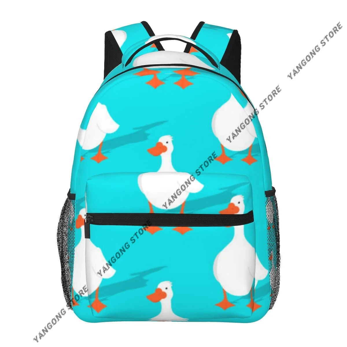White Goose Pattern Backpack School Bags Casual for Teenager Girls Shoulder Bag Travel Bags