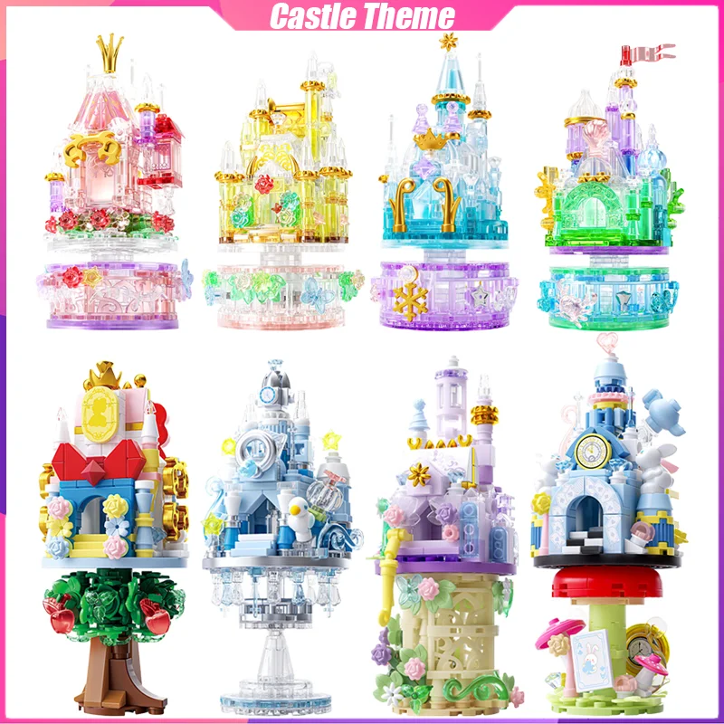 Fairy Tale Castle Micro Building Blocks Desktop Decoration Puzzle Assembling Model Toys Birthday Gifts for Boys and Girls